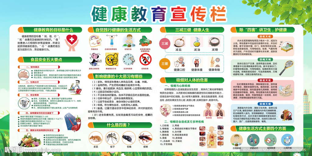 卫生健康教育宣传栏