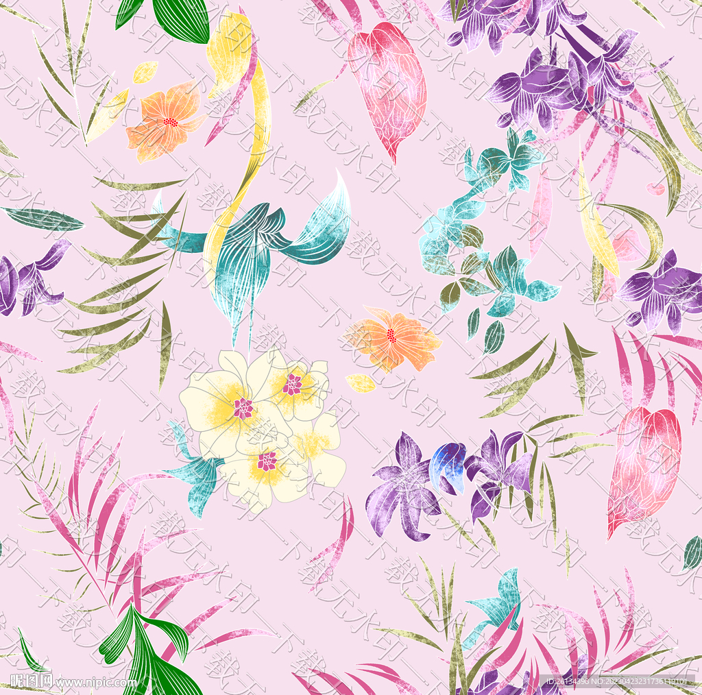 水彩花