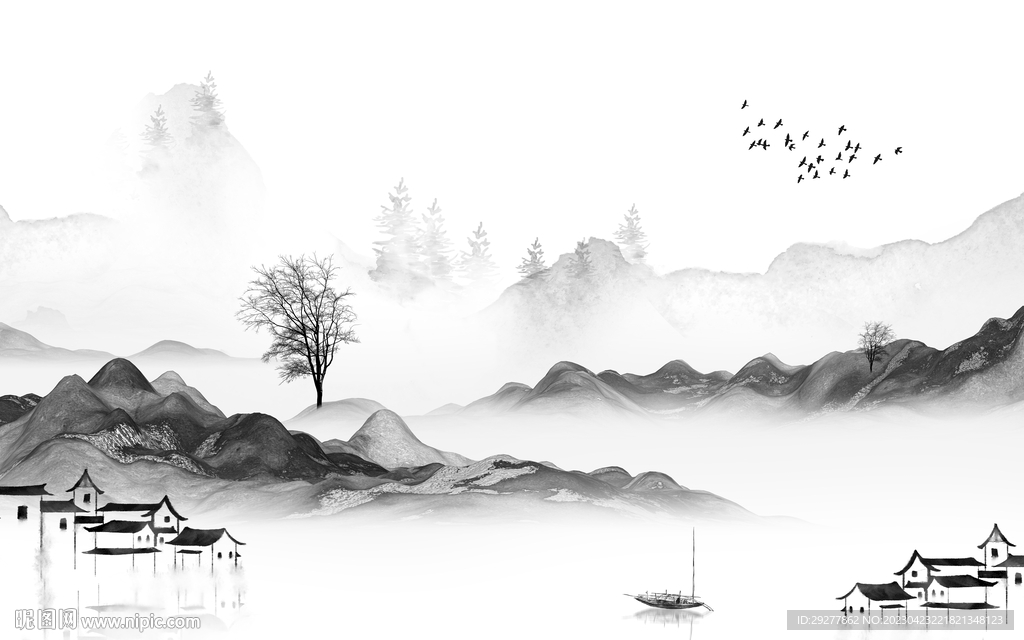 高端 极简高清山水 TIf分层