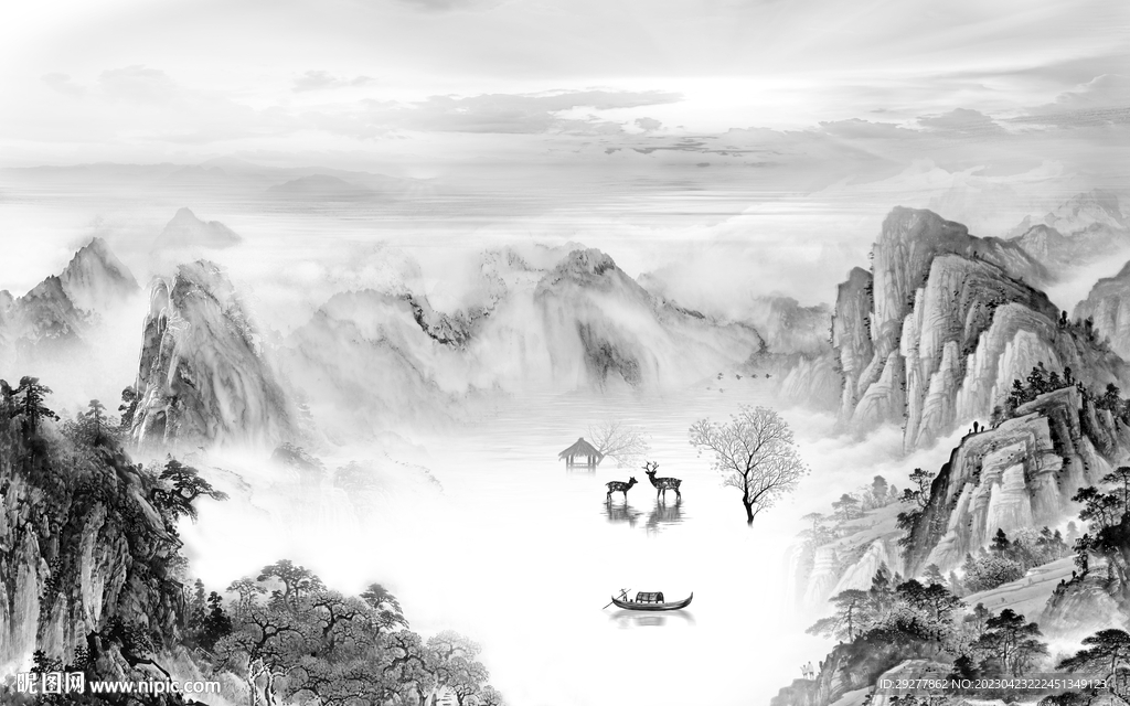 人气 极简高清山水 TIf分层