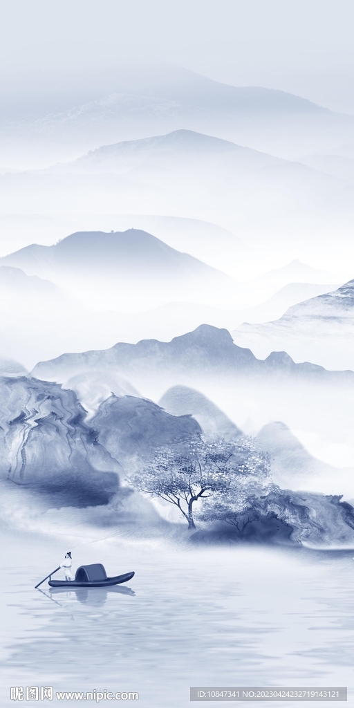 极简 新山水玄关画 TIf分层