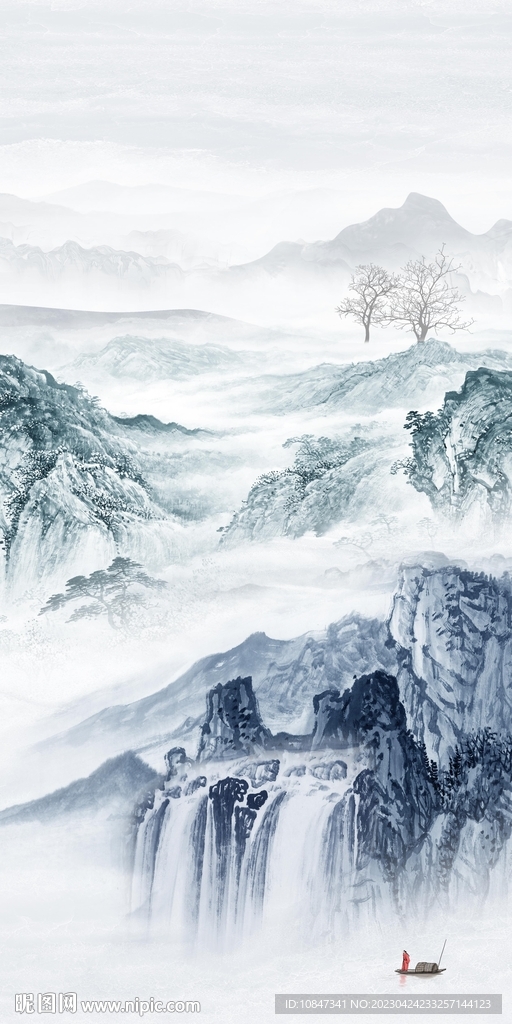 最 新山水玄关画 TIf分层画