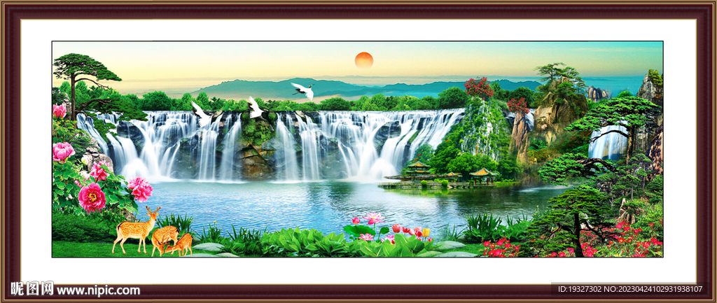 国画风景画山水壁画