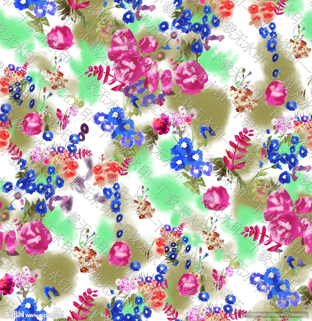 水彩花