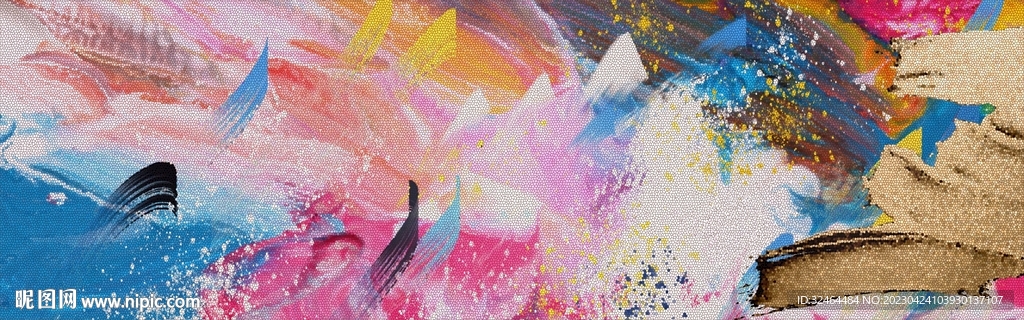 抽象色块油画