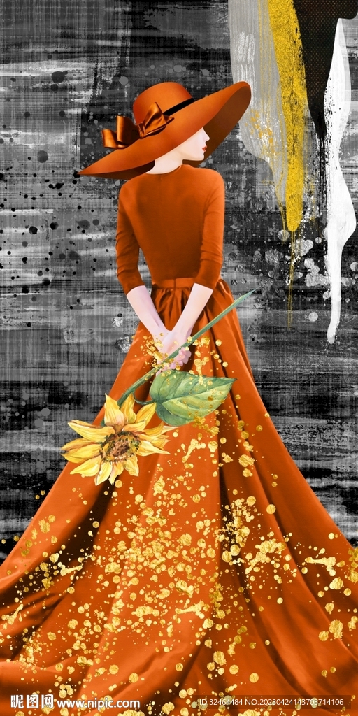 轻奢时尚美女装饰画图片