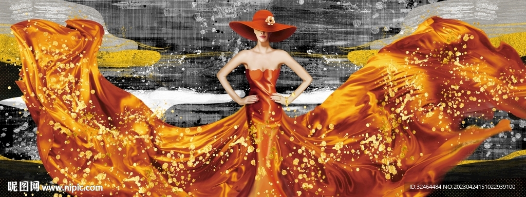 轻奢时尚美女装饰画