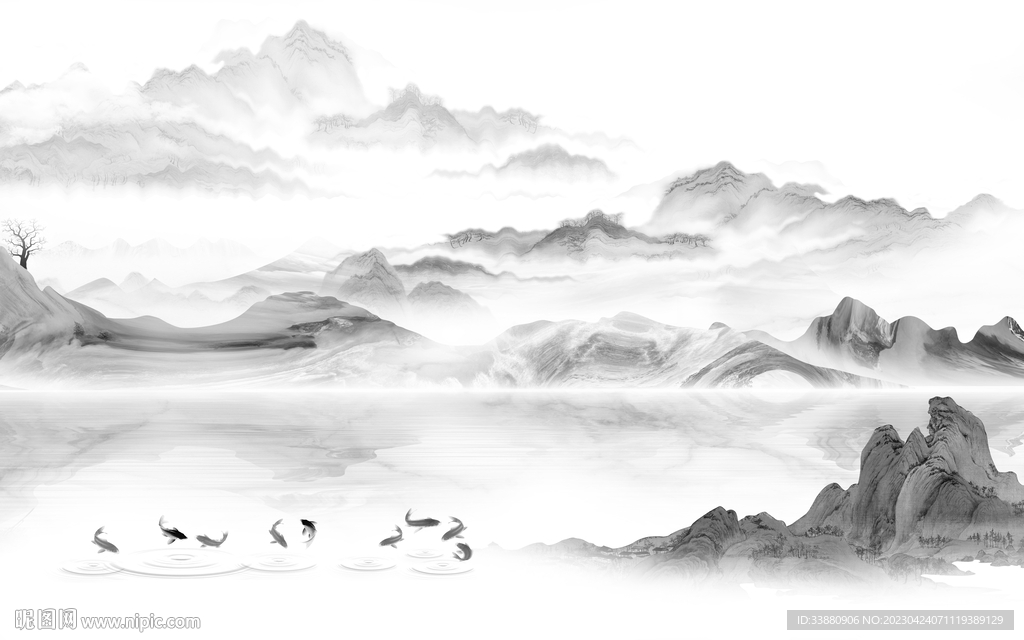 别墅 爆款意境山水 tif分层