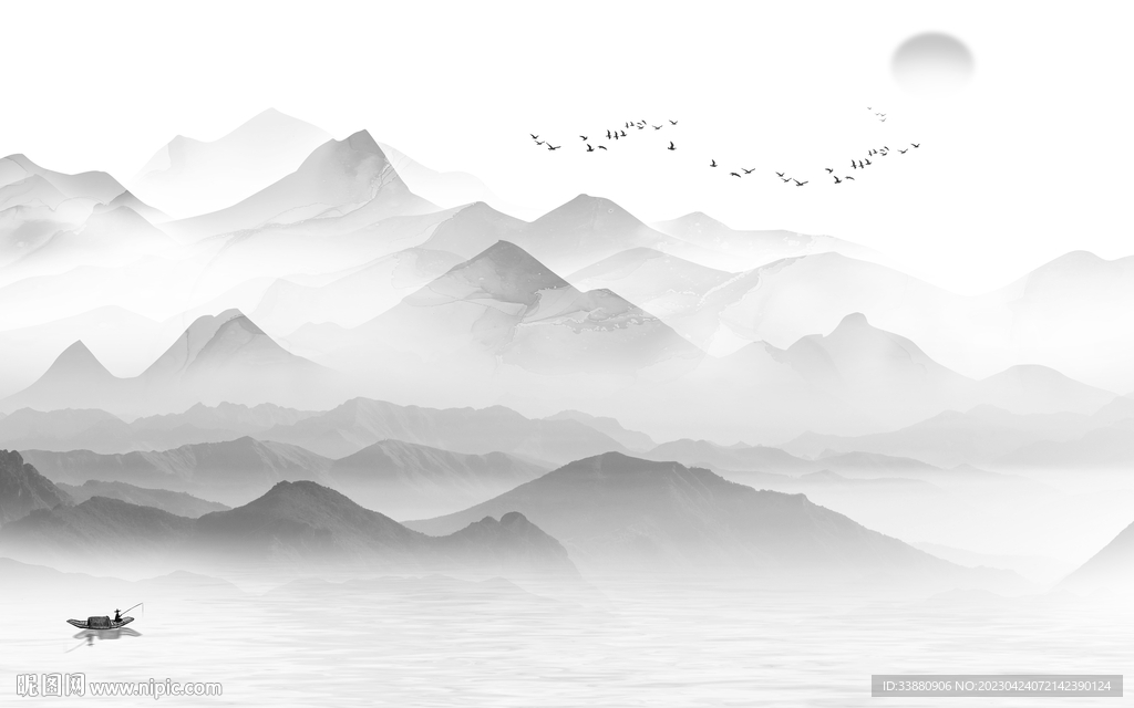 高档 爆款意境山水 tif分层