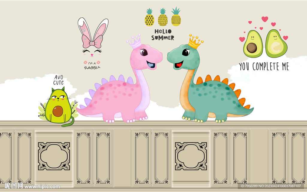 卡通儿童房背景墙