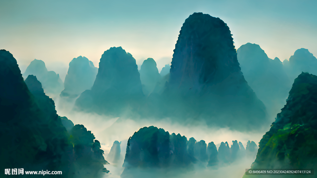 桂林山水风景画