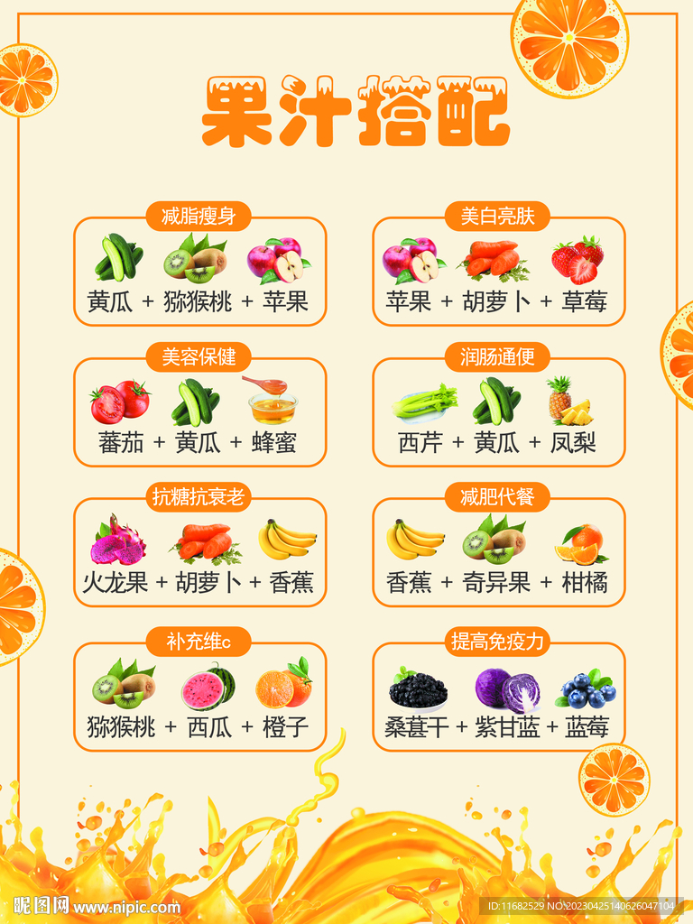 果汁搭配海报