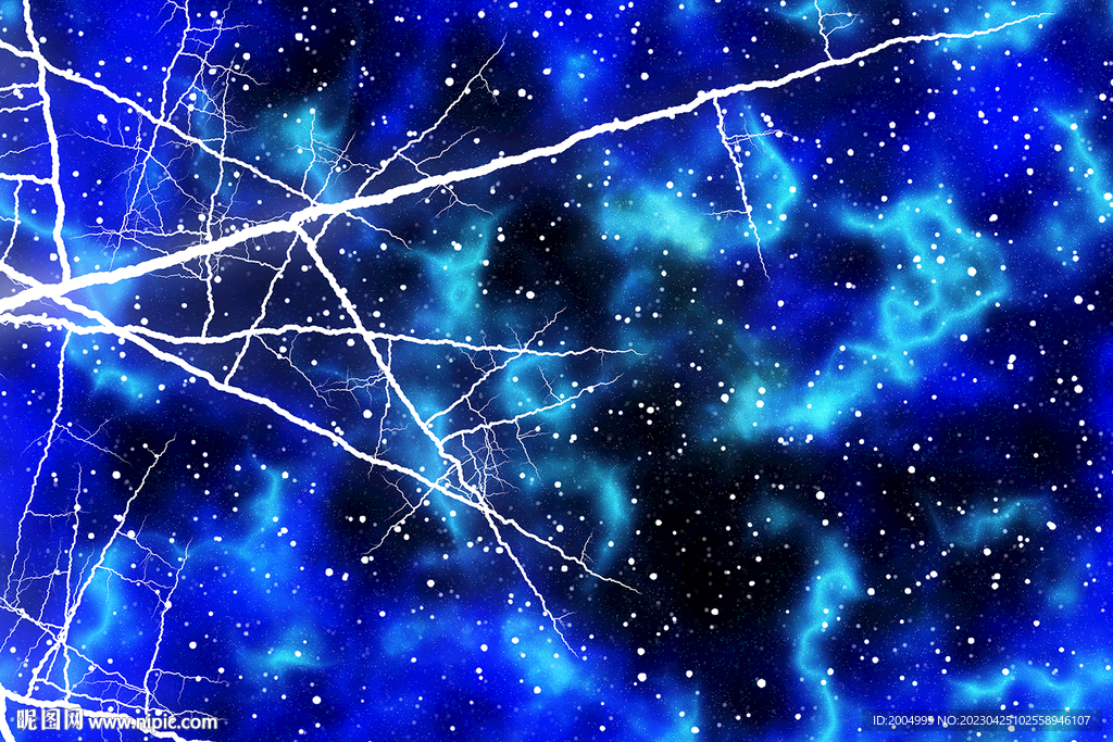 闪电星空