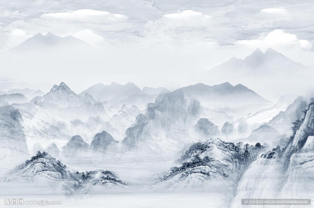 简约山水背景墙