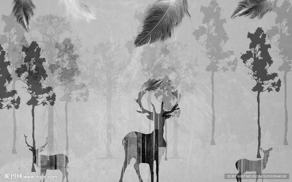 大气 新灰色装饰画 TIF分层