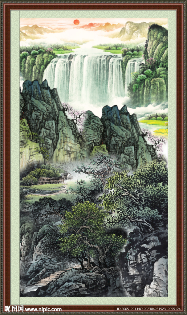 竖幅山水 