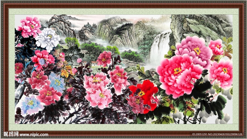 国画牡丹 