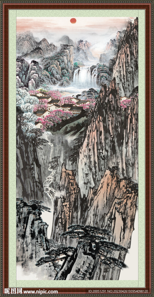 竖幅山水 