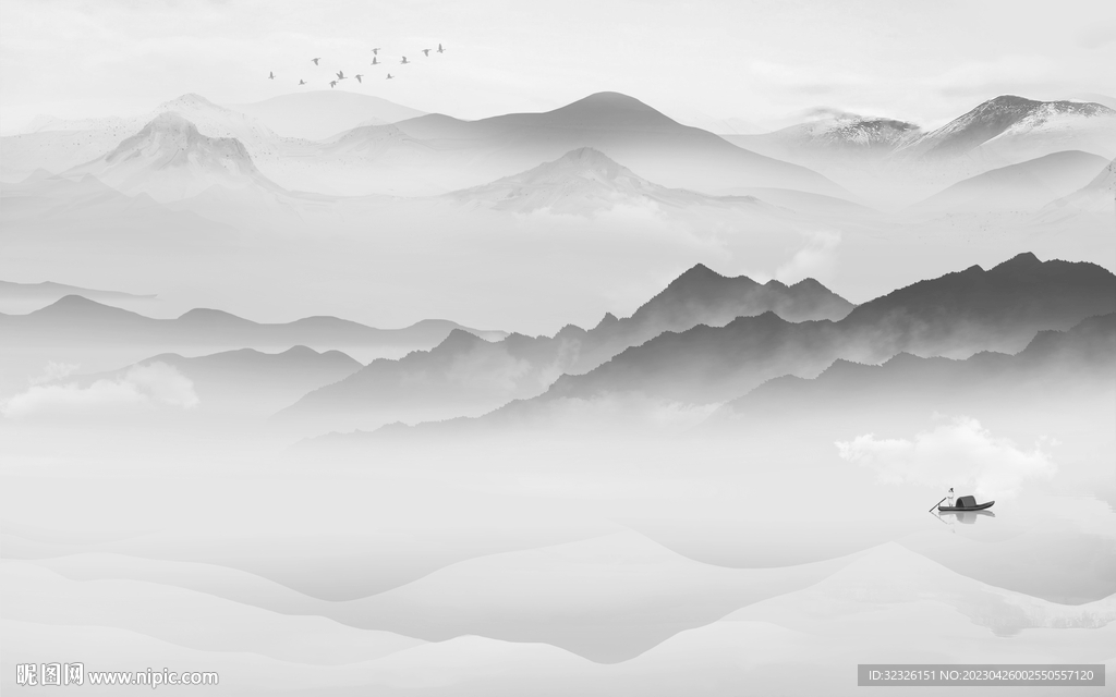 沙发 灰色高清山水 tif分层