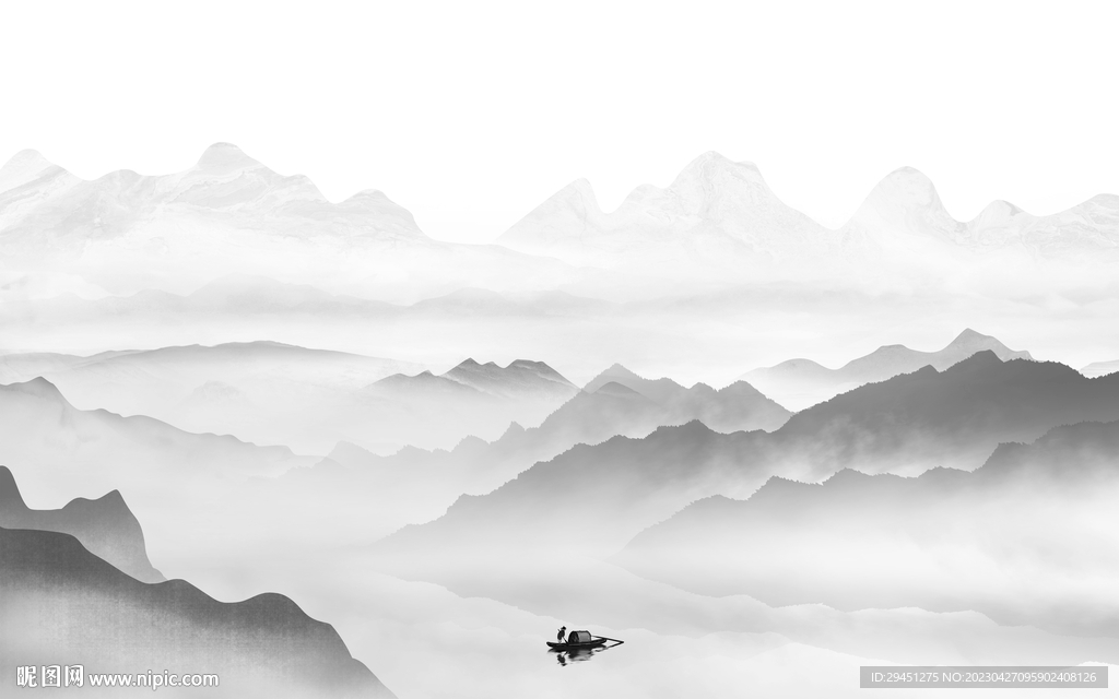 别墅 高端灰色山水 Tif分层