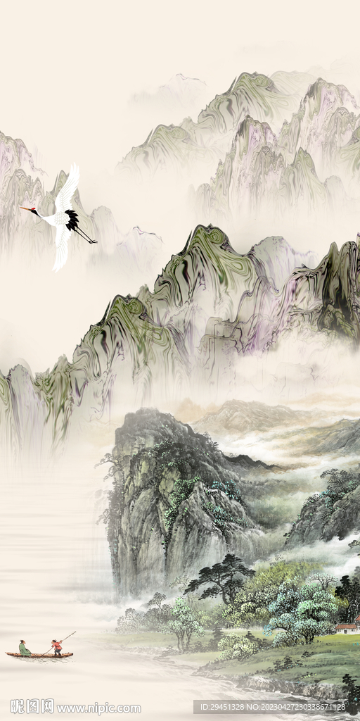 现代 中式新玄关画 TIf分层