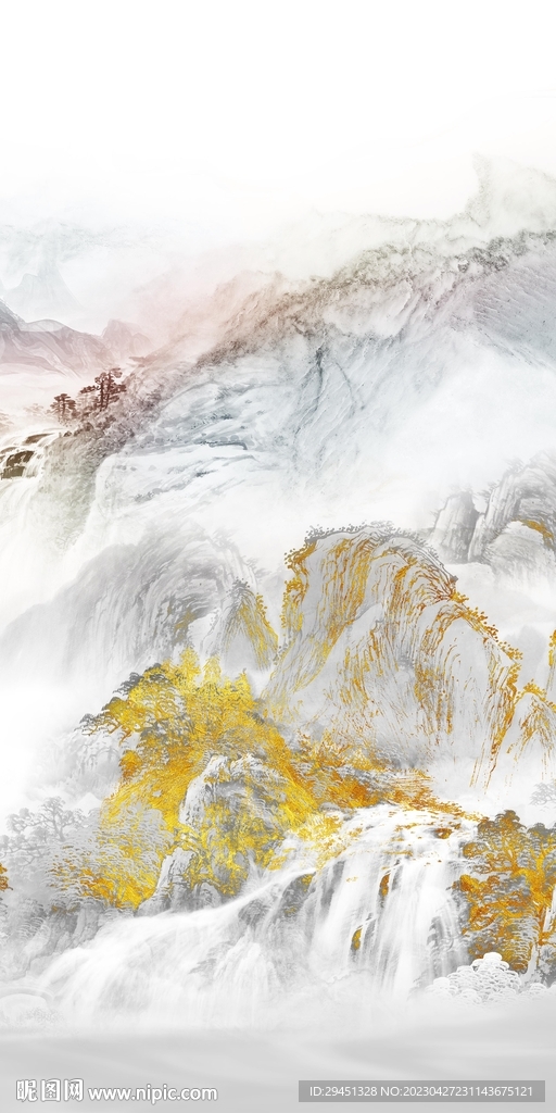 金色 简意新玄关画 TIf分层