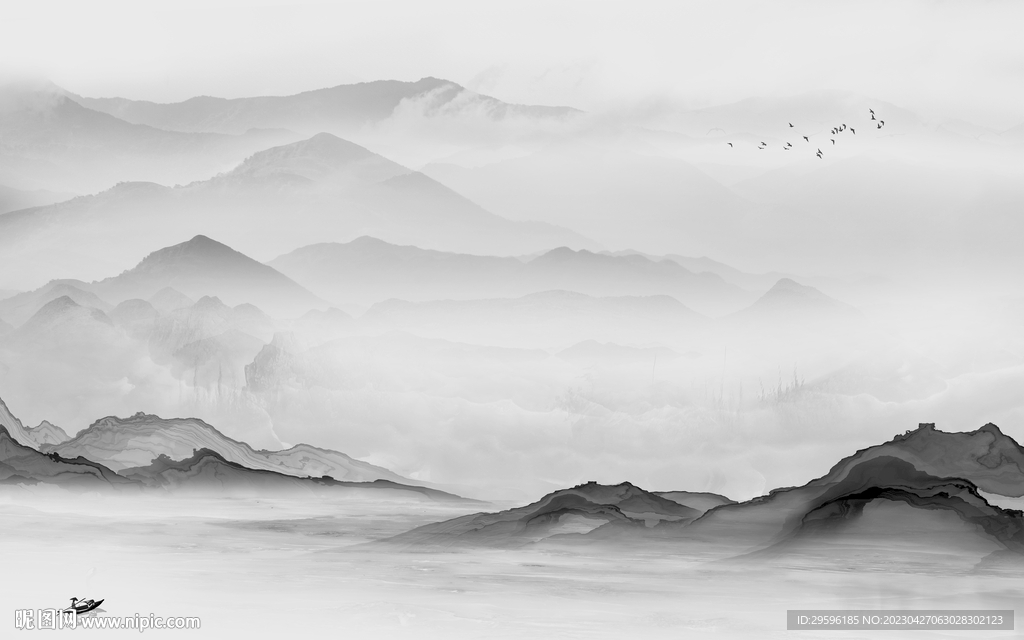 沙发 客厅灰色山水 TIF分层