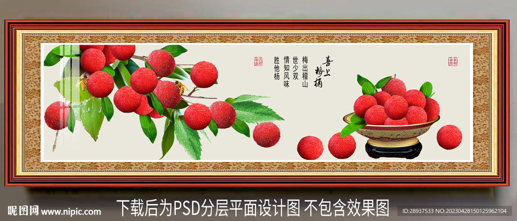 高清杨梅装饰画