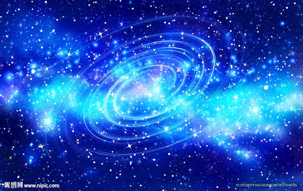高清蓝色旋涡星空背景