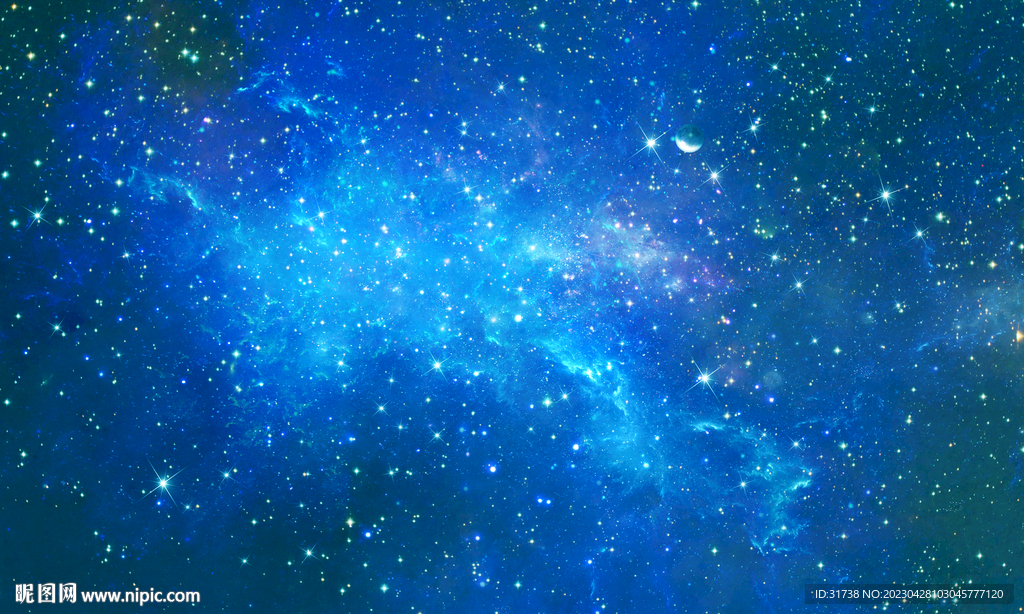 蓝色宇宙银河星空背景
