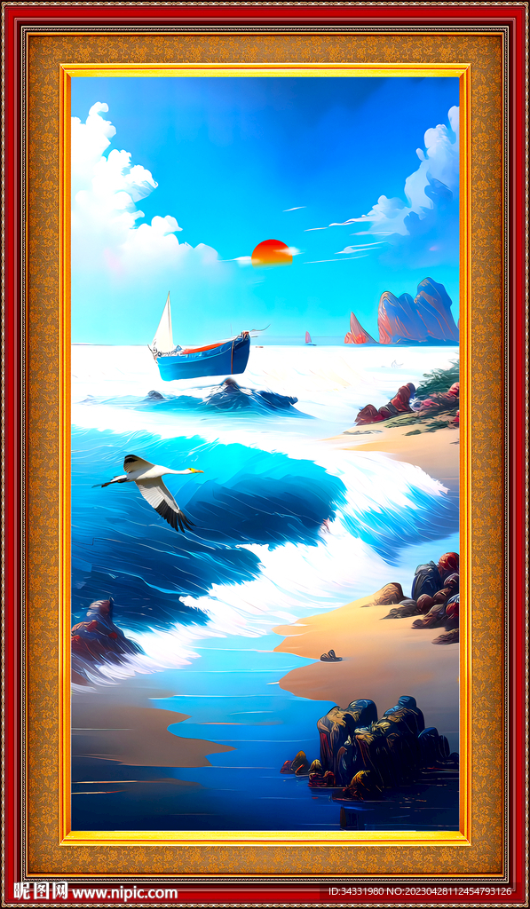 大海油画