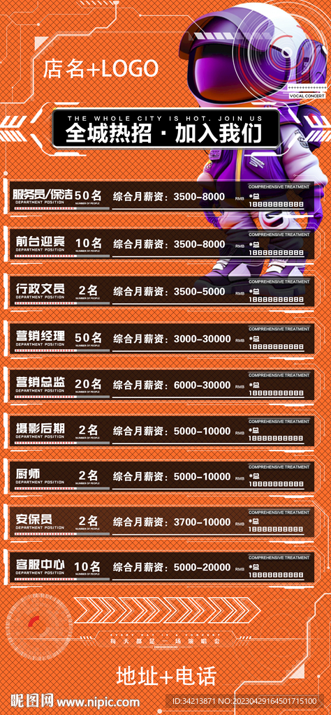 夜店招聘海报图片