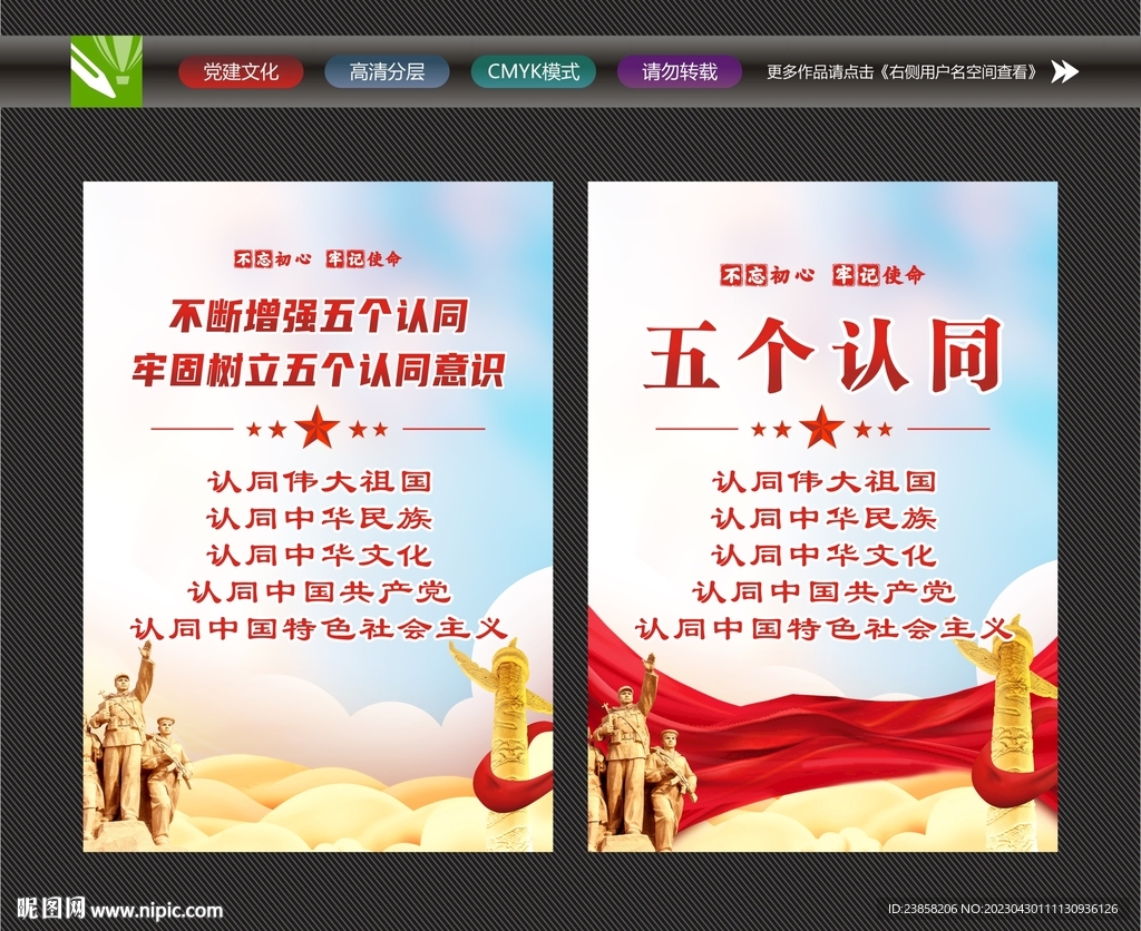 五个认同展板