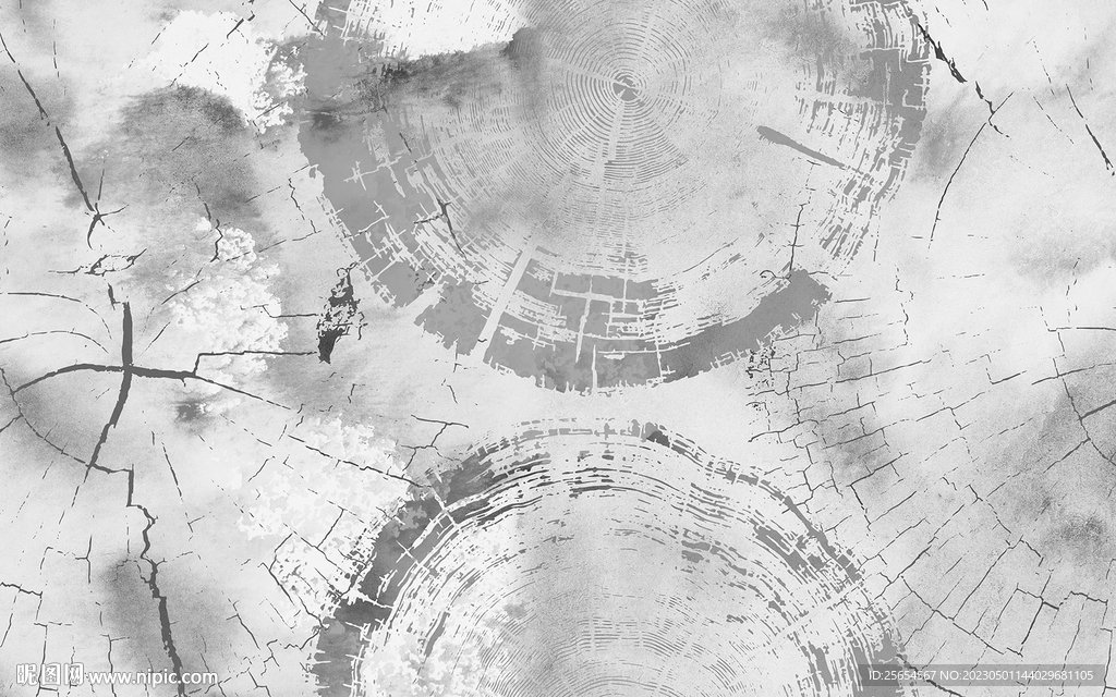 木纹年轮复古背景墙壁画