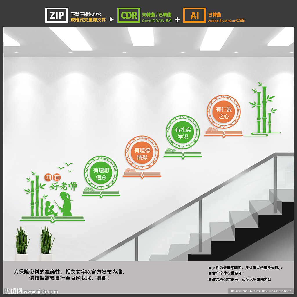 四有好老师楼梯文化墙