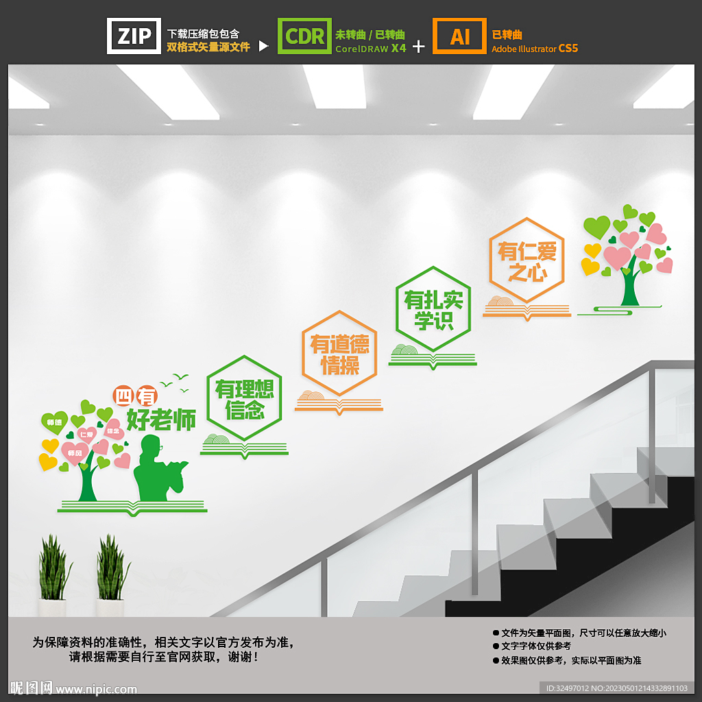 四有好老师楼梯文化墙