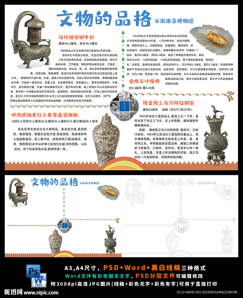 文物的品格古董传统文化小报