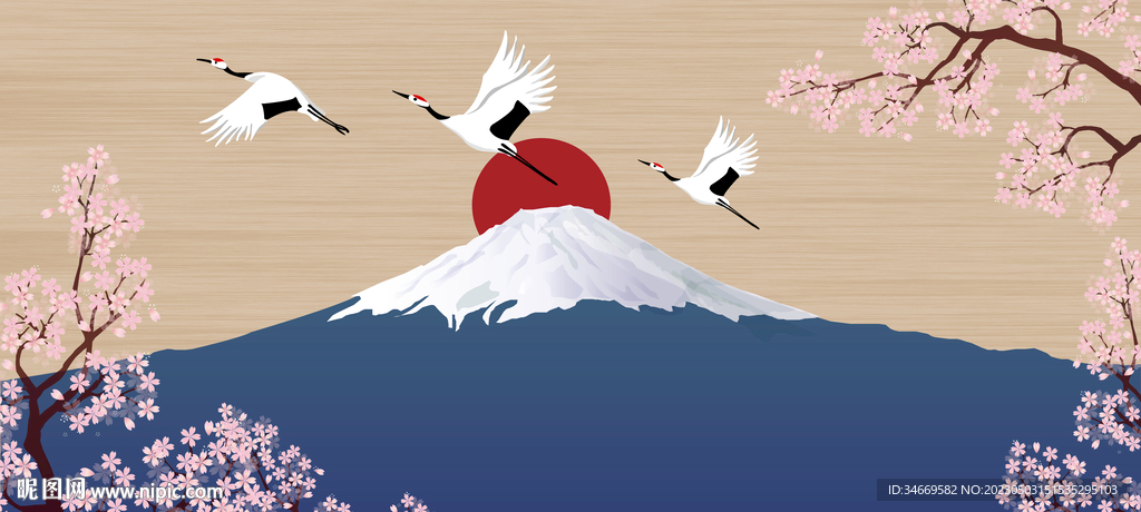 樱花富士山