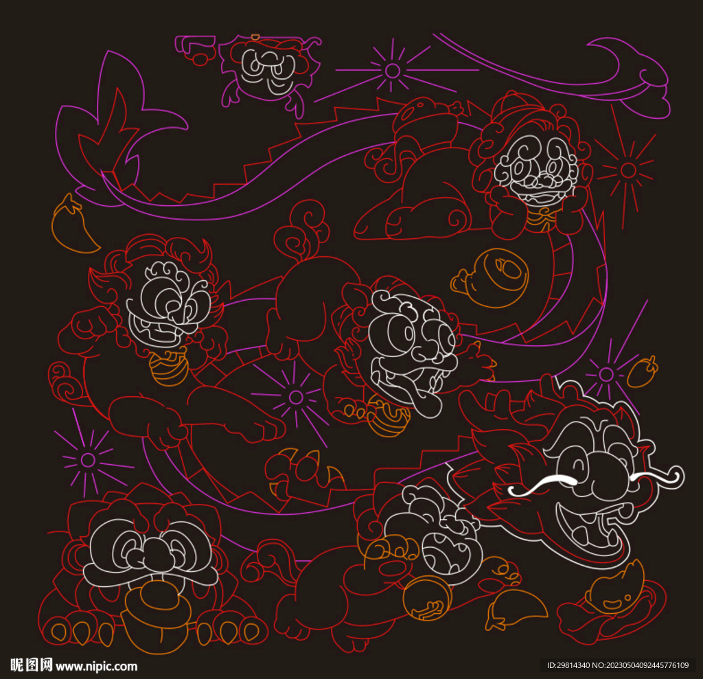 霓虹灯矢量图