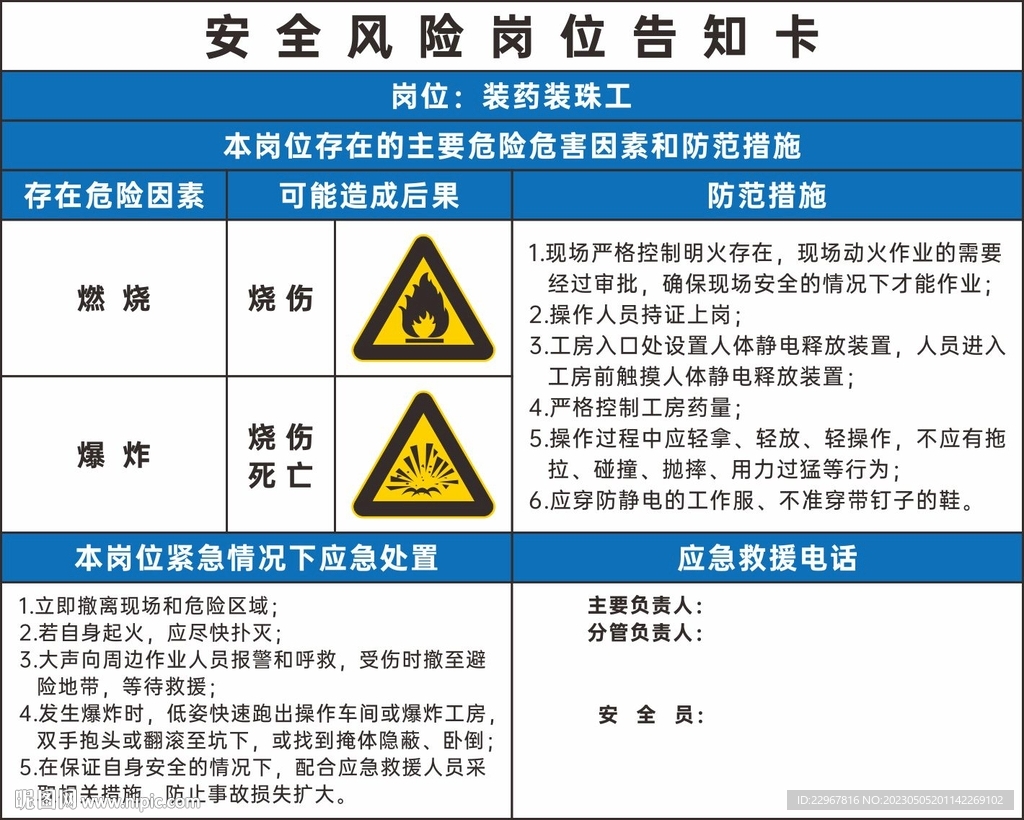 风险告知卡
