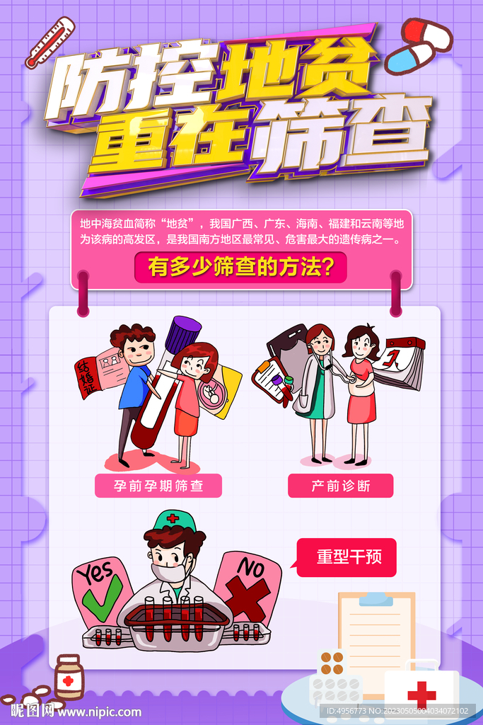 世界地贫日有哪些筛查方法海报