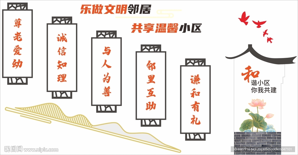 和谐小区文化墙