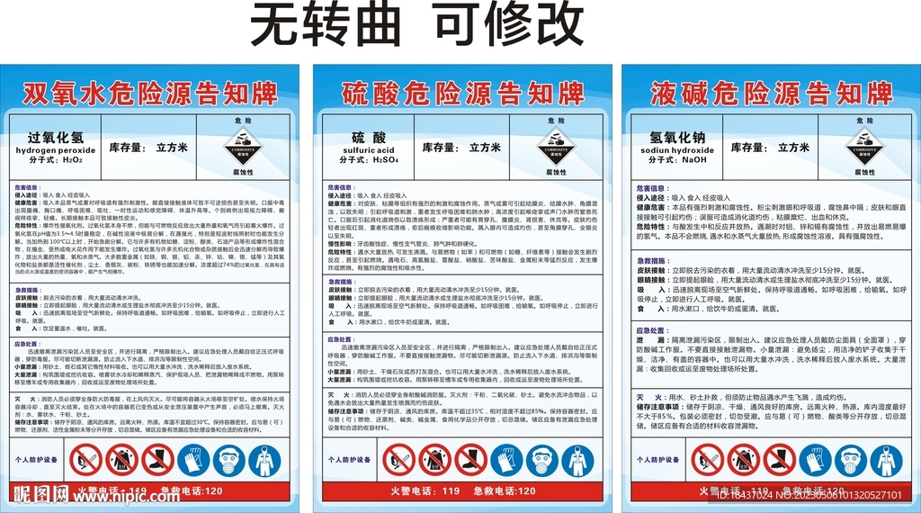 双氧水硫酸液碱危险源告知牌