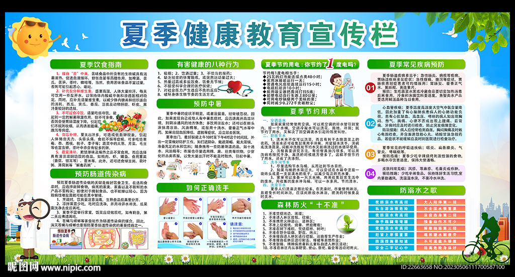 夏季健康宣传栏