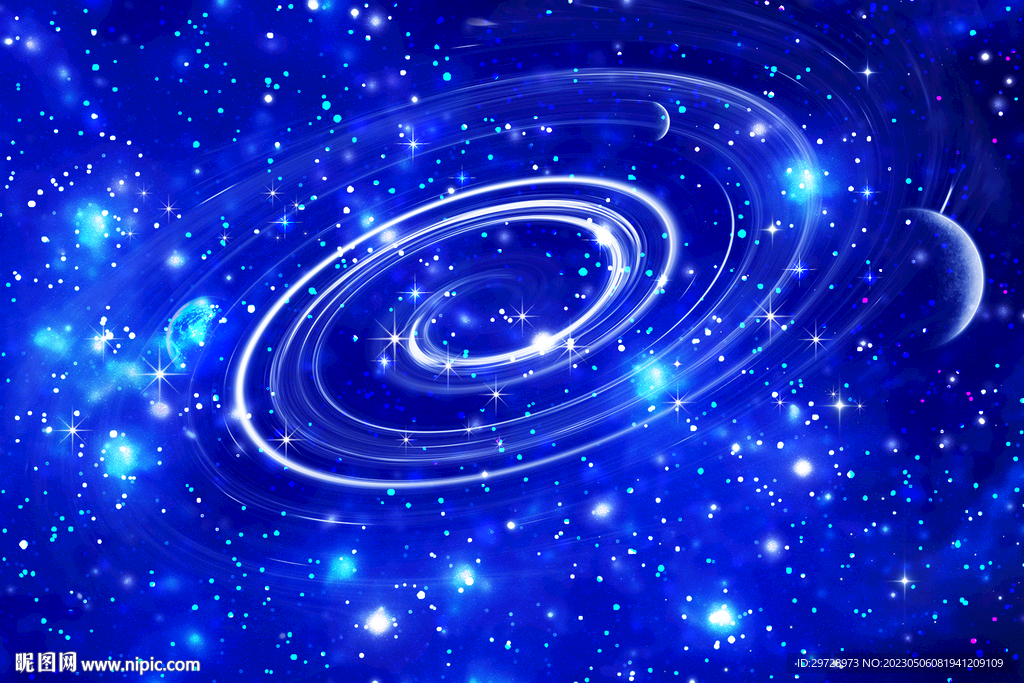 漩涡蓝色星空星球
