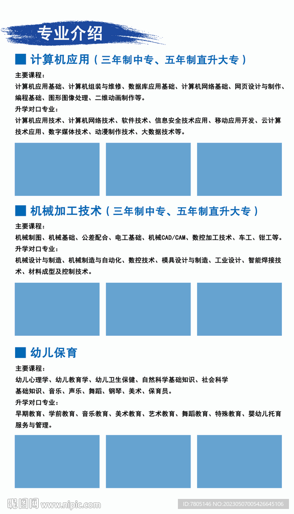 职校各专业展板 