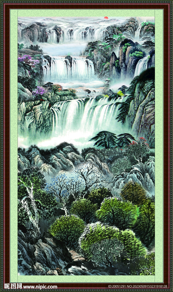 瀑布山水 