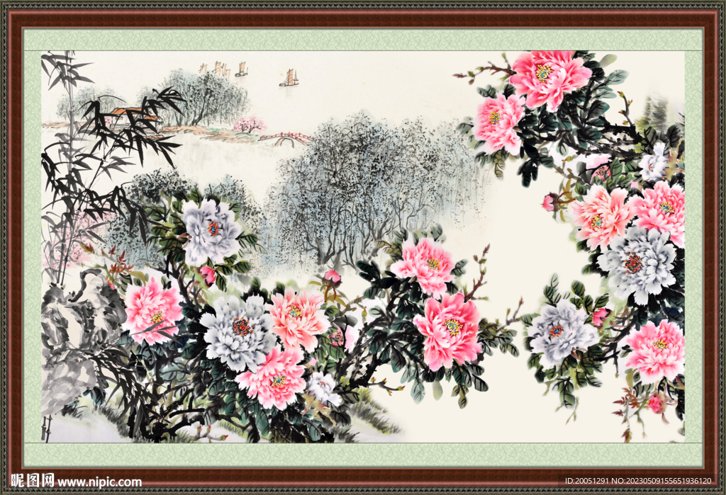 国画牡丹 