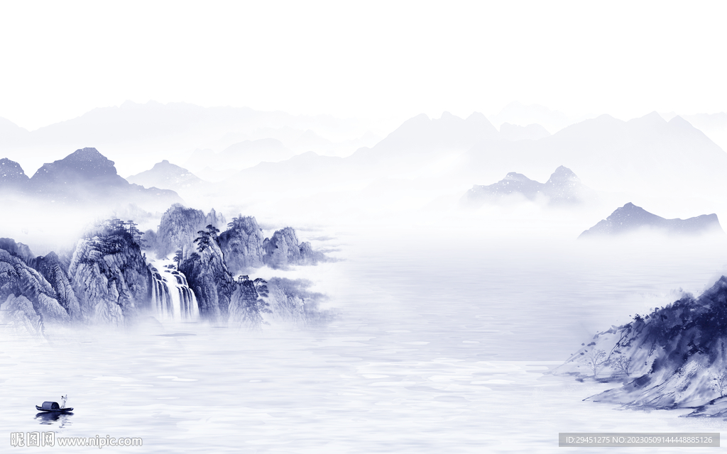 简约 新中式画山水 TiF分层