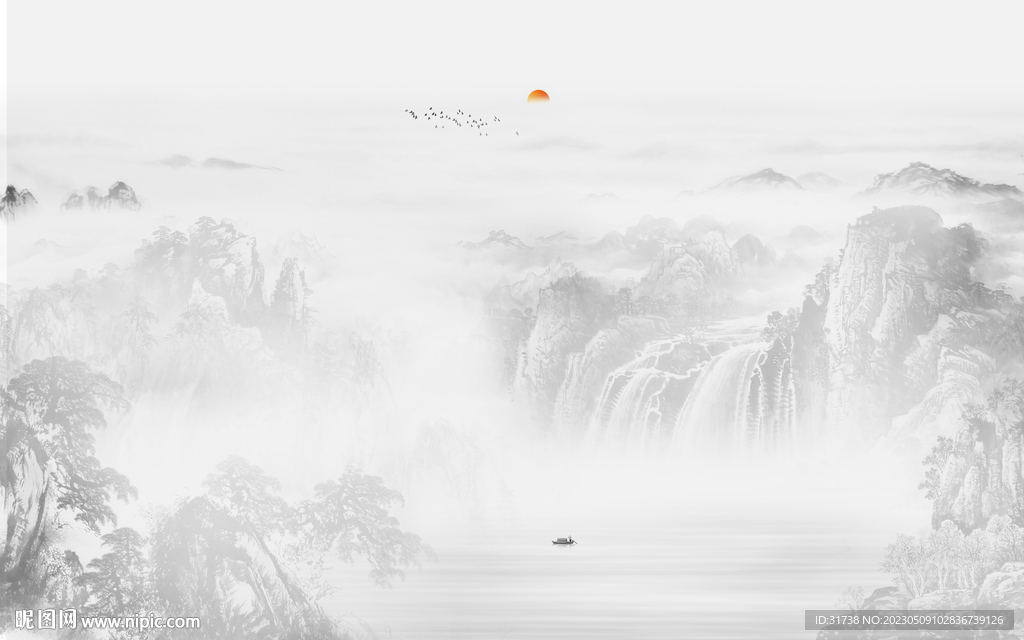 山水水墨画